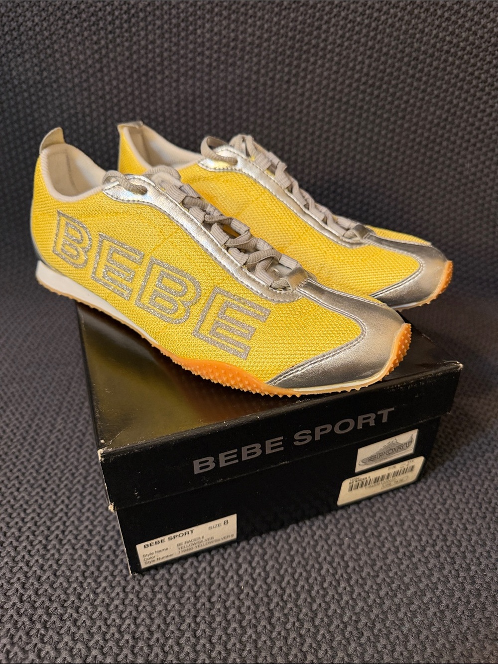 bebe Yellow and Silver Sneakers
